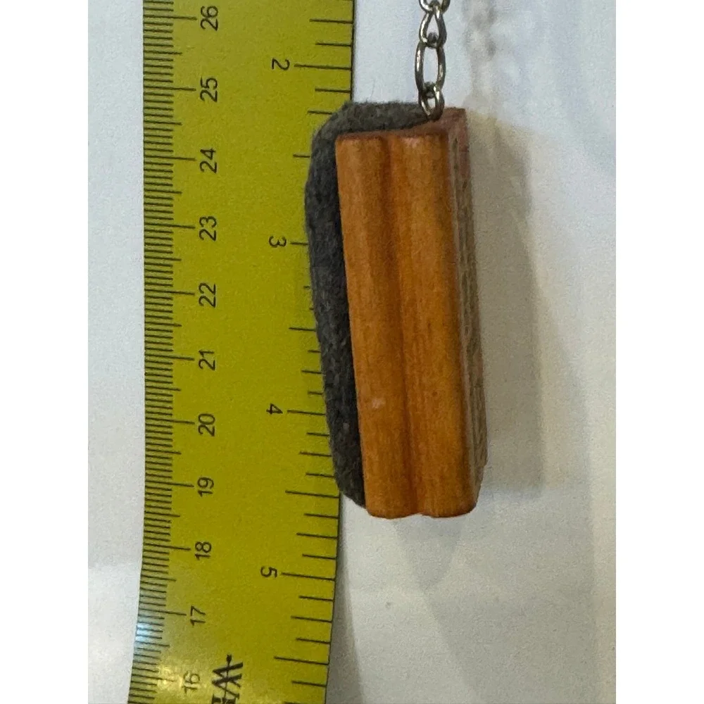 Vintage Wooden Eraser Keychain Learning Can Never Be Erased Teacher Apple Gift